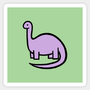 Lilac Dinosaur on Green Sticker